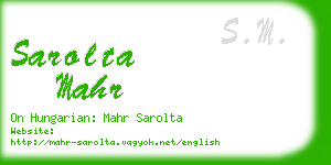 sarolta mahr business card